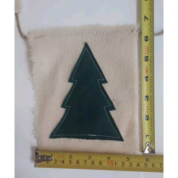Original One Of A Kind OOAK Vintage Wool & Flannel Alpine Christmas Tree Banner - Picture 7 of 8